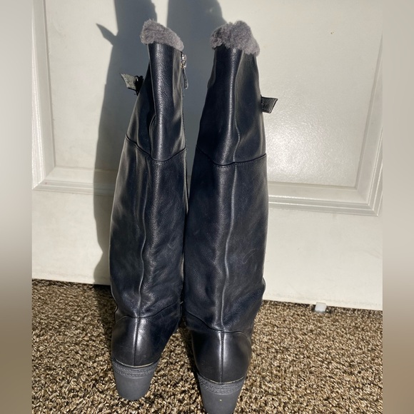 Women’s Basto Black Leather Winter Boots Size 8 - Picture 4 of 11